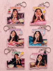 1pc/6pcs Katseye Girl Group Acrylic Keyring Packs, Can Be Used As Backpack Charm, Car Keychain Or Fan Collectible, Suitable For Daily Wear, Concert Support, Fan Meeting, Also A Special Gift For Fan Friends, Applicable All Season. - Multicolor - View 7