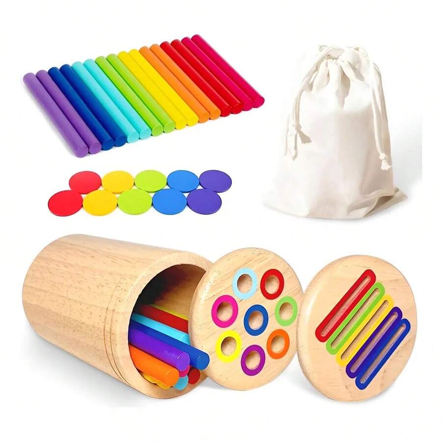 Juguete Montessori Madera Sensorial Educativo 1-3 Años - Multicolor - Ver 1