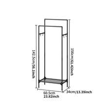Double-Pole Vertical Clothes Drying Rack, Tall Hanging Area For Long Garments To Prevent Dragging, Side Hooks For Bags And Keys, Bottom Storage Shoe Rack, Thickened Steel Tube For Strong Load-Bearing, Floor-Standing Drying Rack For Home Bedroom - Single/Double-layer Drying Rack - View 11