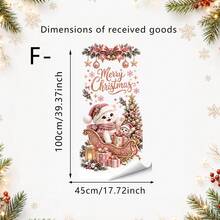 1/6pcs Christmas Window Cling, Static Cling, Reusable, For Living Room Window, Santa Snowman Nutcracker Bear Gift Print, Holiday Window Decor - Christmas Window Film - View 13