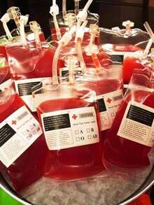 10 Reusable Blood Bags, Suitable For Halloween Party Decoration, Theme Party, Vampire, Zombie, Graduation Party Props And Photo Props - A - View 3