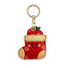 1pc Cute Christmas Socks PU Leather Keychain, Cartoon Fruit Socks Bag Pendant, Backpack Car Key Holiday Key Ring, Christmas Gift - Christmas Stocking - View 9
