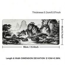 Chinese Style Landscape Mouse Pad, Big Tree Mountain Desktop Mat, Oversized Anime Gaming Keyboard Pad, Non-Slip Rubber Base, Extended Desktop Protective Mat, Suitable For Home Office - View 12
