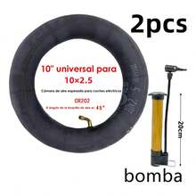 2 Cámara Llanta 10in 10x2.5/255x80 Scooter Eléctrico+inflado - Negro - Ver 3