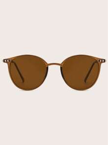 1pc Men's Multi-Color Fashion Glasses, Suitable For Daily Wear - Brown - View 2