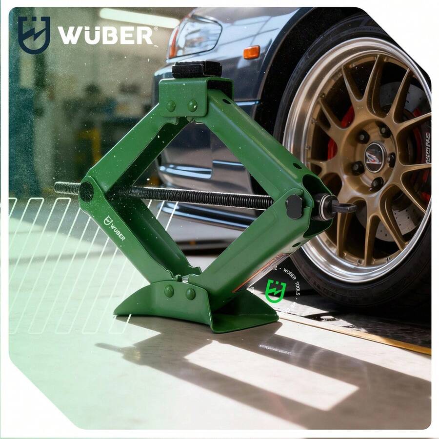 2T Black Iron Scissor Car Jack, 2 Ton Lifting Capacity, Compact Trunk Size, For Vehicle Tire Change - Black - View 1