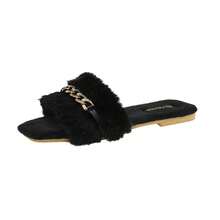 Fashionable Fabric Cross Strap Home Wear Autumn/Winter - Black - View 5