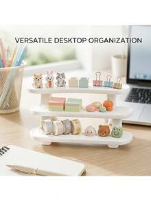 3-Tier Countertop Display Rack, Small Plastic Tiered Storage Organizer, Suitable For Bathroom Vanity, Cosmetics, Perfume, Nail Polish, Skincare Samples, Desktop Stationery, Mini Figurines And Collectibles, Garden Decor - A - View 4