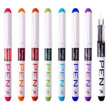 8pcs Quick-Dry Fine Tip Plastic Pens, Click Cap Disposable Direct-Ink Pens, Back To School Essential - One Size Fits All - View 1