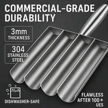 304 Stainless Steel Meatball Maker With Scraper, Manual Meatball Mold, Non-Stick Design, Suitable For Beef, Chicken, Shrimp, Fish Balls And Cookie Dough, Commercial And Home Kitchen Tool, Dishwasher Meatball Scoop Maker - Multicolor - View 5