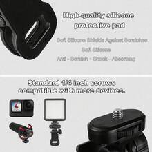 Universal 1/4" Screw Clamp Mount, Adjustable Heavy‑Duty Spring C‑Clamp For Fill Light Microphone Action Camera, Portable Desk Laptop Phone Holder Clip For Live Streaming Vlog Photography, Mount Only - Black - View 4