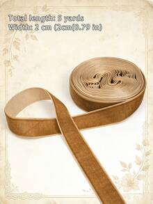 Light Brown Velvet Ribbon, Single-Sided 3 Yards/5 Yards Continuous Length, 0.39 Inches To 1.57 Inches Wide, Suitable For Gift Wrapping, Bows, Wedding Bouquets And Holiday Decorations - Light Brown Ribbon - View 8