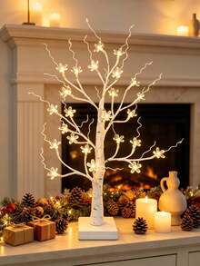 1PC/2pcs Sakura Birch Tree LED Light 60CM 24 Lights Battery & USB Dual Power Desktop Tree Lamp For Birthday Gift, Proposal Scene Decoration, Atmosphere Lighting - Warm White - View 8