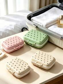 Polka-Dot Pill Box/Jewelry Box; Portable, Airtight Pill Case.--With Polka-Dot Pattern, Easily Fits In Pockets, Handbags And Wallets, 8-Compartment Pill Storage Box, First Choice For Nurse's Day Gift, Portable Medication Manager For Daily, Outdoor And Dormitory Use, Multi-Functional First Aid Kit, Suitable For Travel And Outdoor Activities, Christmas, Halloween, Thanksgiving Gifts - Multicolor - View 3