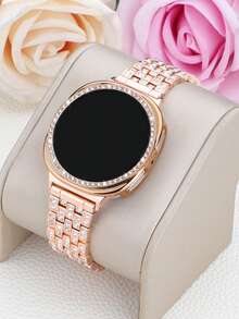 水鑽手錶錶帶與錶殼，相容於 Galaxy Watch9/8 40mm 與 44mm，優雅時尚亮面金屬水鑽錶帶，防摔防刮水鑽錶殼，適合 女款手錶錶帶與錶殼，休閒商務派對奢華智慧手錶錶帶 - 鑲鑽錶帶+錶殼-玫瑰金 - 查看 5