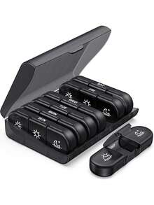 1pc 7-Compartment 3-Independent Divider Weekly Pill Box, Large Capacity Morning/Noon/Evening Dose Daily Pill Organizer, 7-Day Portable Travel Pill Box, Light-Proof And Moisture-Proof, Suitable For Tablets, Vitamins, Nutritional Supplements And Fish Oil - Multicolor - View 16