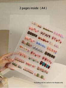 klimonla Nail Art Sticker Storage Book, Nail Art Style Collection Book, Display Book, Transparent Frosted Sample, Color Card, Photo Frame Tool - Clear - View 9
