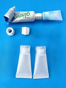 6pcs Plastic Toothpaste & Facial Cleanser Dispenser Adapter And Bottle Set, Travel Toiletry Set, Convenient Home Dispensing Accessories, Cosmetic Tube Dispensing Tool Set, Portable Toothpaste & Facial Cleanser Dispensing Travel Set - Multicolor - View 6