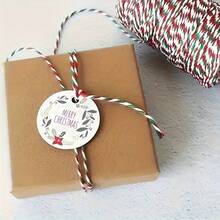 10 Rolls Holiday Ribbon - 2mm Thick Red, Green, White Striped Cord For Christmas Gift Wrapping, DIY Crafts, Hanging Decorations, Sewing And Holiday Party Decor. - Red, White, Green - View 2