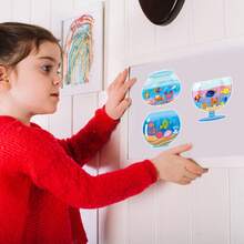 24pcs Colorful Fish Tank DIY Children Stickers, Make A Face Design Fish Tank Image, Parent-Child Interactive Puzzle Toy, Develops Children's Brain, Holiday Party Gift, Gift Packaging Sticker, Kindergarten Toy, Can Be Used For Home Decor, Stick On Table, Notebook, Balloon, Suitcase, Refrigerator, Etc. - Mixed Color - View 6