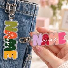 LICVIC Custom Acrylic Name Keychain, Personalized Father's Day Keychain, Custom Letter Keychain, Customizable Bag Charm, Birthday, Anniversary Gift, Gift For Him, Fashion Accessory - Style a - View 11