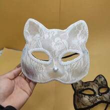 狐狸面具萬聖節 Cosplay 貓臉蕾絲神秘貓眼半臉面具 性感拍照道具 - 拍照道具 - 查看 4