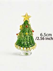 1pc Christmas Tree Hanging Ornament, Vintage Enamel Christmas Tree Shaped Hinged Jewelry Box, Inlaid With Faux Pearls, Crystals And Rhinestones, Both Exquisite Jewelry Storage Box And Ring Holder, Luxury Christmas Home Decor - Multicolor - View 11