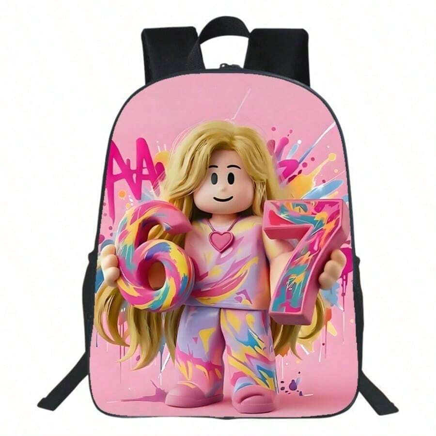 1pc Number 67 Student Campus Backpack, Suitable For Teenagers Boys And Girls, School Supplies Storage Bag, Perfect For Back To School Season, School Days And Other Occasions - A - View 1