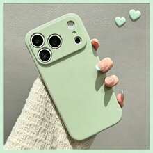 Casing Ponsel Silikon Cair Pelindung Kamera Karet Lembut dengan Lapisan Mikrofiber, Casing Ponsel Pelindung Anti Guncangan Kompatibel dengan iPhone 18 Pro 18 Pro Max, Kompatibel dengan iPhone 17 Pro Max 16 Pro Max 15 13 14 Plus 11 12 Mini XS Max 7 8 Plus SE 2020 SE 2022 6 Plus 6S, Hadiah Kembali ke Sekolah untuk Teman - Hijau Matcha - View 1