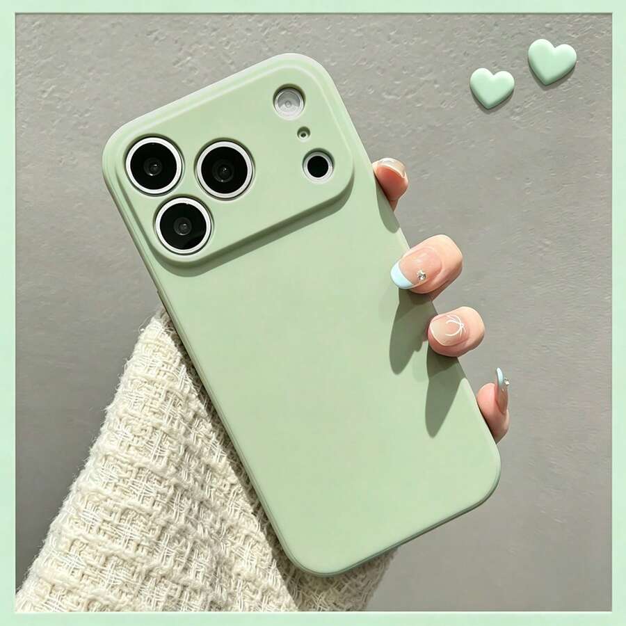 Casing Ponsel Silikon Cair Pelindung Kamera Karet Lembut dengan Lapisan Mikrofiber, Casing Ponsel Pelindung Anti Guncangan Kompatibel dengan iPhone 18 Pro 18 Pro Max, Kompatibel dengan iPhone 17 Pro Max 16 Pro Max 15 13 14 Plus 11 12 Mini XS Max 7 8 Plus SE 2020 SE 2022 6 Plus 6S, Hadiah Kembali ke Sekolah untuk Teman - Hijau Matcha - View 1