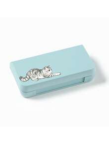 Cat Print Portable Makeup & Jewelry Storage Box, 3 Compartment Flip Lid Small Travel Organizer Case For Earrings Rings Necklaces, Dressing Table Cosmetic Storage Gift For Women, Travel Mini Pill Storage Box, Portable Flip Lid Jewelry Organizer, Christmas/Valentine's Day/Birthday/Mother's Day Gift - Multicolor - View 14