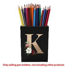 Acrylic Makeup Brush Storage Case Pen Holder Desktop Office Pen Box Study Stationery Organizer Box Dressing Table Storage Brush Holder Suitable For Home School Office Holiday Gift Initial Name 26 Letters Pattern - Black - View 29