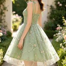 Women Short Dresses - Green - View 2