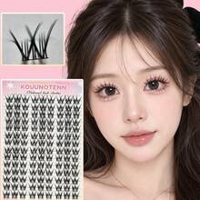 126Pcs Natural Criss-Cross Lash Clusters, Manga Style Individual False Eyelashes With Ultra-Thin Black Band, Defined Cluster Lashes For Daily Wear, Dating & Party Makeup - View 5