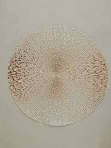 4/6/8/12pcs 15 Inch Gold Round Placemats, Fireworks Pattern, Washable, Suitable For Dining, Events, Parties, Weddings, Bridal Showers, Home Daily Use - Gold - View 3