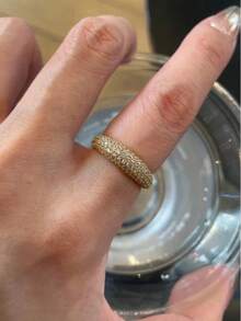 3pcs Vintage Style Cubic Geometric Oil Drop Stackable Open Ring Set, Suitable For Women's Daily Wear And Parties - Gold - View 4
