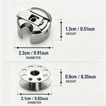 12/30/42PCS Sewing Machine Bobbin Case & Metal Steel Bobbins Set, Heavy‑Duty Sturdy Spool Bobbin Replacement Kit & Repair Supplies, Household Domestic Sewing Machine Parts, Durable Sewing Accessories Compatible For Most Standard Home Sewing Machines. - Multicolor - View 3