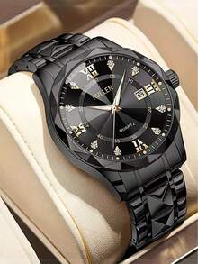 1pc Men's Black & White Business Roman Scale Quartz Watch, Alloy Strap And Case, Gift For Father's Day, Birthday, Anniversary - Multicolor - View 14