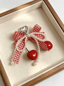 1pc Elegant Cute Zinc Alloy Bowknot Pearl Pendant Phone Case Keychain All Seasons - Multicolor - View 1