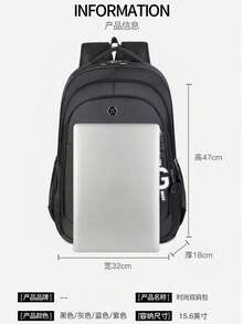 Durable Wear-Resistant Oxford Backpack, Large Capacity Men's Travel Casual Backpack, European High School Female College Student School Bag, Backpack - Multicolor - View 13