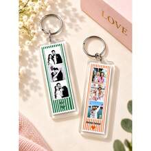 Custom 1pc/3pcs Photo & Text Long Acrylic Keychain, Couple Keychain, Birthday Gift, Christmas Gift, Anniversary Gift - Long Keychain - View 10