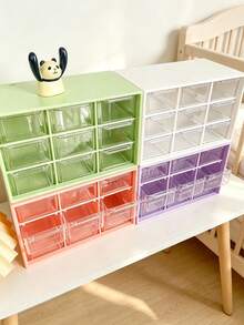 1pc 9-Grid Clear Drawer Desktop Storage Box, Nursery Baby Hair ...