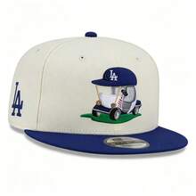 Topi Baseball Snapback New Era 9FIFTY dengan Pinggiran Datar yang Dapat Diatur untuk Pria dan Wanita, Topi Kasual 72219 - putih pucat - View 2