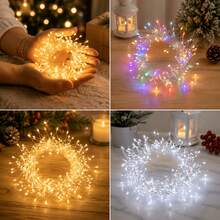 1pc USB Firecracker String Lights, LED Fairy Lights With Bright Silver Metal Wire, 8 Modes Fireworks Lights, Suitable For Valentine's Day, Easter, Christmas Wreath, Party And Wedding Decoration - Multicolor - View 8