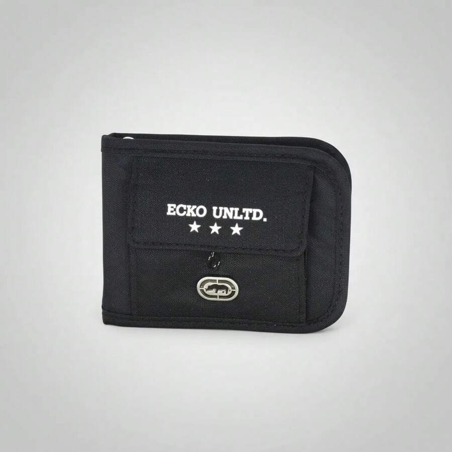 Cartera Ecko Unltd. Original | Billetera de Tela con Cierre y Múltiples Compartimentos. Poliéster Cartera/Billetera 2026 - Negro - Ver 1