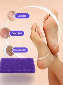 1pc Foot Pumice Stone Exfoliating File, Dead Skin Remover, Foot Care Pedicure Tool, Salon Foot Scrub Pad, Friction Board, Unisex Pedicure Exfoliating Tool, Double-Sided Foot File, Volcanic Rock Material, Can Remove Dead Skin, Foot Scrub - Multi-color - View 1