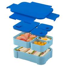 Lunch boxes 1個迷你分格便當盒，900ml成人用，適合學校、旅行，防漏，可微波/洗碗機，生日禮物、聖誕禮物（紫色）（綠色）（玫瑰紅）（湖藍色） - 彩色 - 查看 18