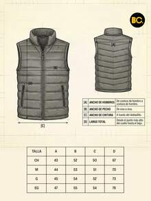 Chaleco Acolchado para Hombre con Forro Tipo Borrega, Cierre Frontal, Bolsillos con Cierre y Cuello Alto, Ligero y Cálido para Uso Casual, Urbano, Viaje y Exterior Diario. Big City - Marrón - Ver 8