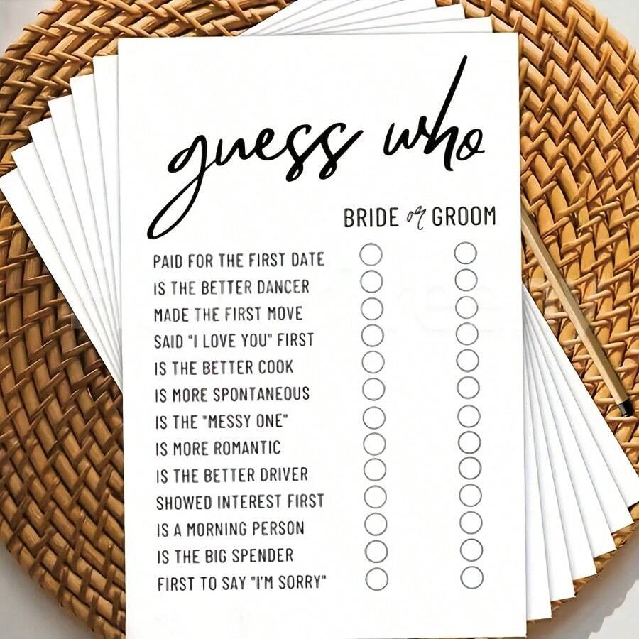 18pcs "He Said, She Said" Game Cards, Suitable For Bridal Shower - Fun Activity For Wedding And Engagement Party, Perfect For Bridal Shower Decoration And Gift. Wedding Party Decoration Cards Party Decorations - View 1