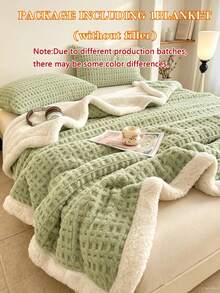 Waffle Fleece Cuffed Style, Skin-Friendly Soft And Comfortable, Suitable For Guest Bedroom, Machine Washable - Pastel Green - View 9